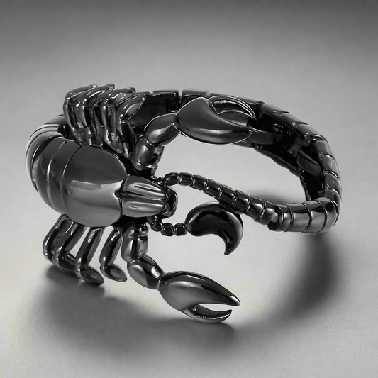 SCORPICOIL BLACK - 12mm Pure Titanium Steel Bracelet for Men & Boy (8inch) - THE MEN THING