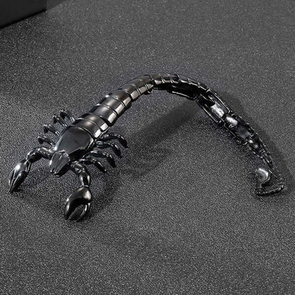 SCORPICOIL BLACK - 12mm Pure Titanium Steel Bracelet for Men & Boy (8inch) - THE MEN THING