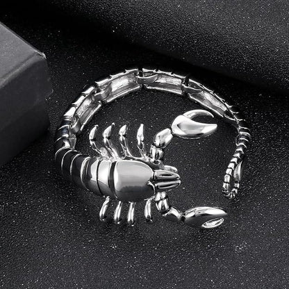 SCORPINOX SILVER - 12 mm Pure Titanium Steel Bracelet, Bracelet with hook buckle for Men & Boy (8inch) - THE MEN THING