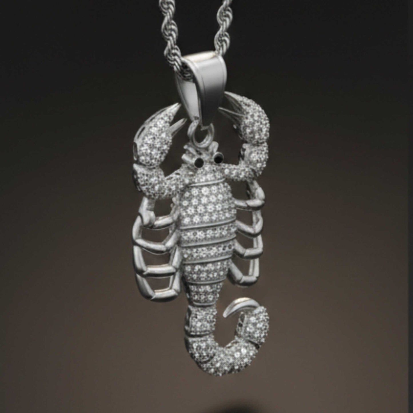 SCORPION KING - STEEL - 30mm Pure Titanium Steel Pendant with 24inch Twisted Chain for Men & Boys — SS Pendant/ Necklace for Men | THE MEN THING
