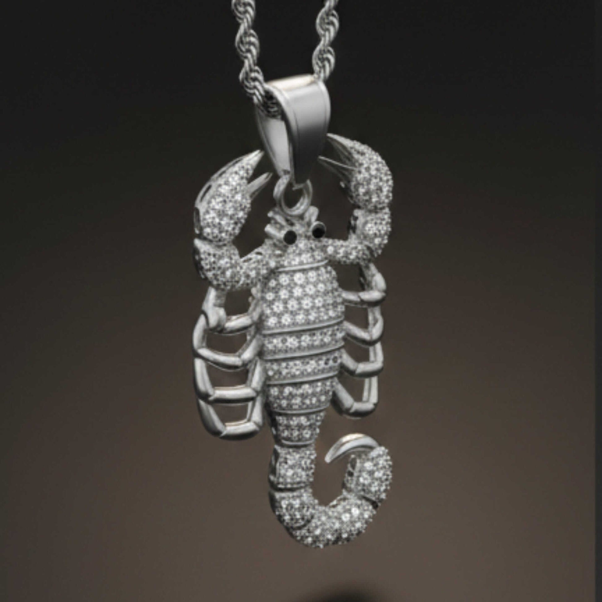 SCORPION KING - STEEL - 30mm Pure Titanium Steel Pendant with 24inch Twisted Chain for Men & Boys — SS Pendant/ Necklace for Men | THE MEN THING