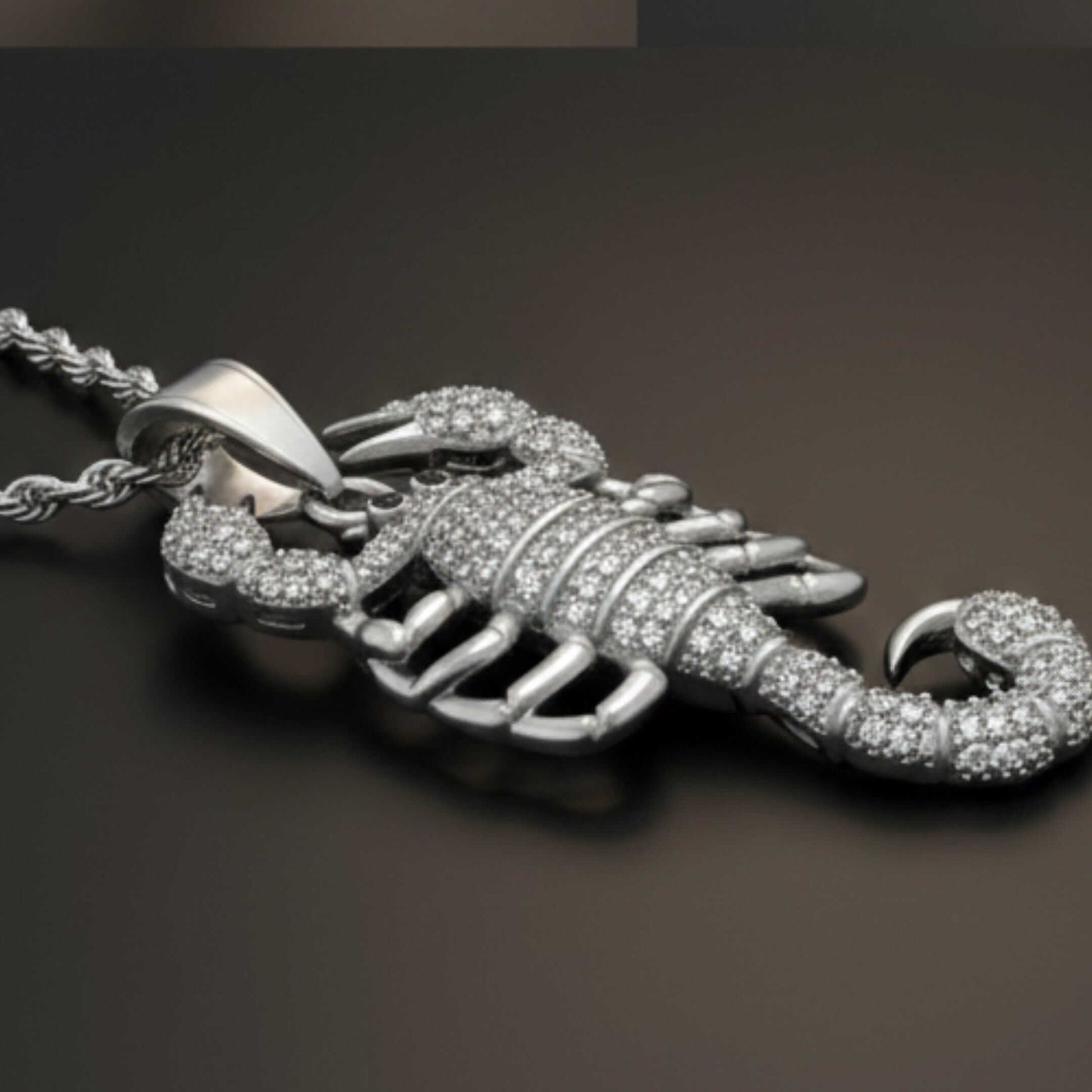 SCORPION KING - STEEL - 30mm Pure Titanium Steel Pendant with 24inch Twisted Chain for Men & Boys — SS Pendant/ Necklace for Men | THE MEN THING