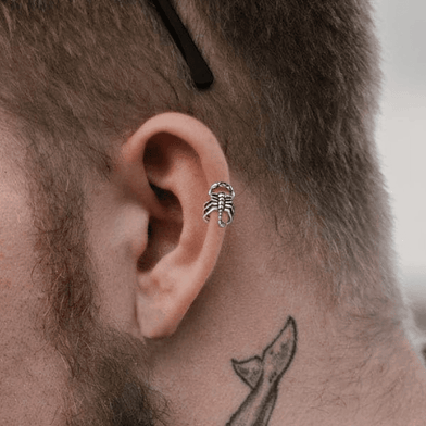 SCORPION STINGER - Non Piercing Earring – Pure Stainless Steel for Men and Boys (2 Pcs)