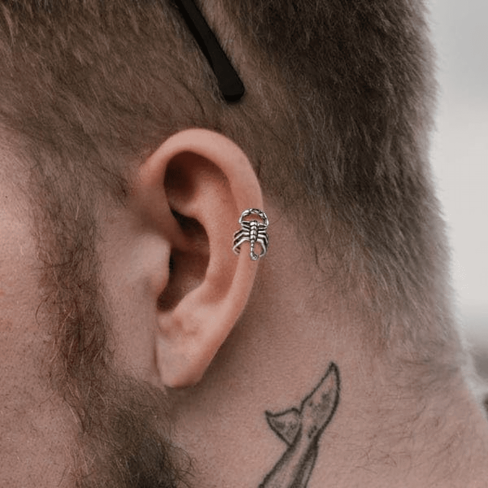 SCORPION STINGER - Non Piercing Earring – Pure Stainless Steel for Men and Boys (2 Pcs) - THE MEN THING