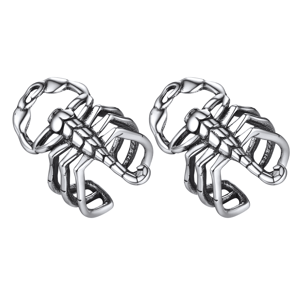 SCORPION STINGER - Non Piercing Earring – Pure Stainless Steel for Men and Boys (2 Pcs) - THE MEN THING