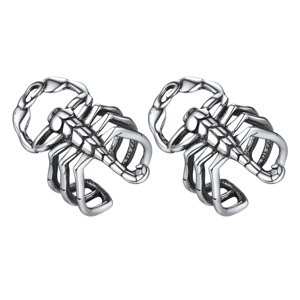 SCORPION STINGER - Non Piercing Earring – Pure Stainless Steel for Men and Boys (2 Pcs)