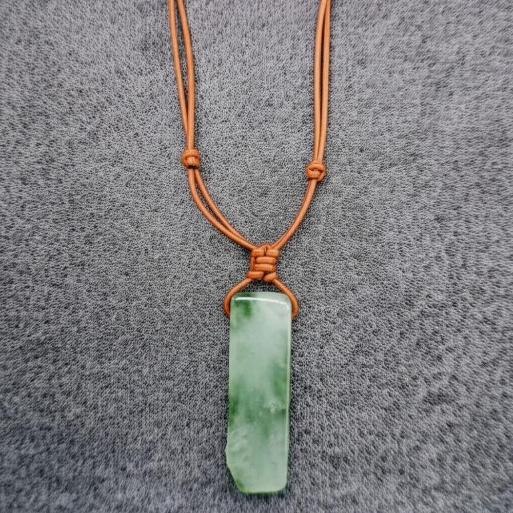 SERENITY MYSTIC STONE - Natural Crystal Unshaped Pendant with Adjustable Rope Chain for Men and Boys - THE MEN THING