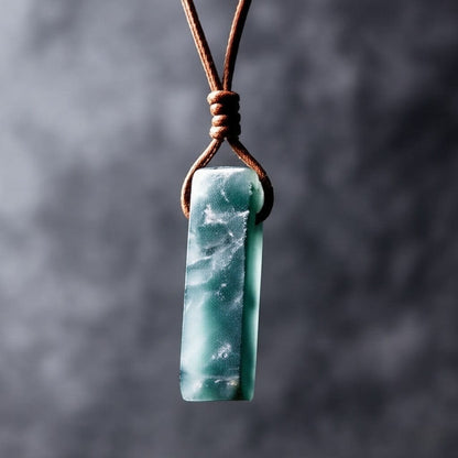 SERENITY MYSTIC STONE - Natural Crystal Unshaped Pendant with Adjustable Rope Chain for Men and Boys - THE MEN THING