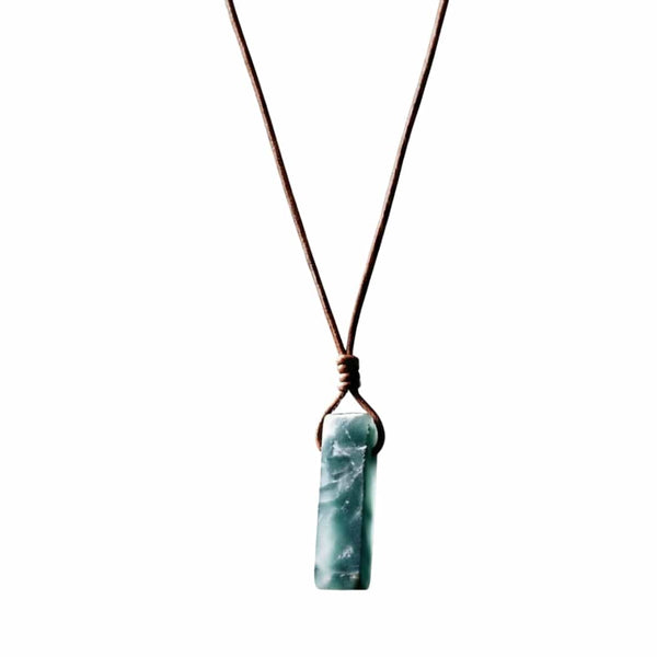 SERENITY MYSTIC STONE - Natural Crystal Unshaped Pendant with Adjustable Rope Chain for Men and Boys