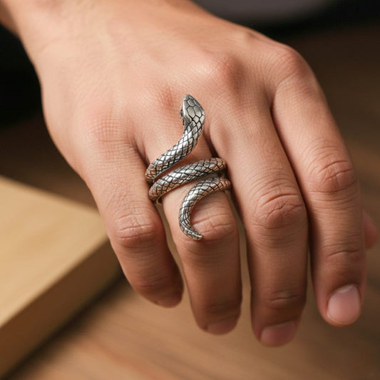 SERPENTINE  Titanium Steel Ring for Men and Boys (Size-21) - THE MEN THING