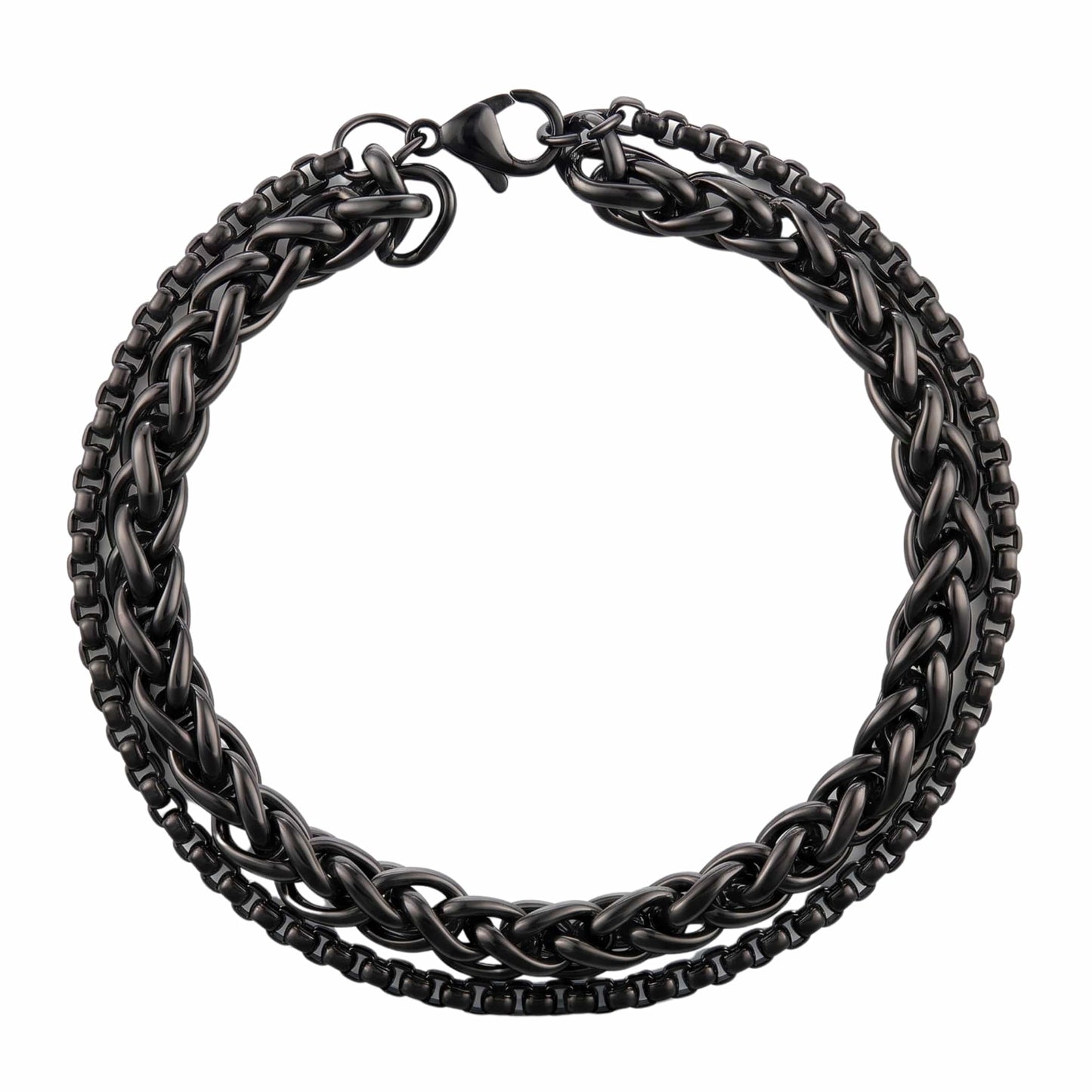 SHADOW FUSION - 8mm Titanium Steel Bracelet with Lobster Clasp for Men & Boy 8 inch — Steel Bracelets for Men | THE MEN THING