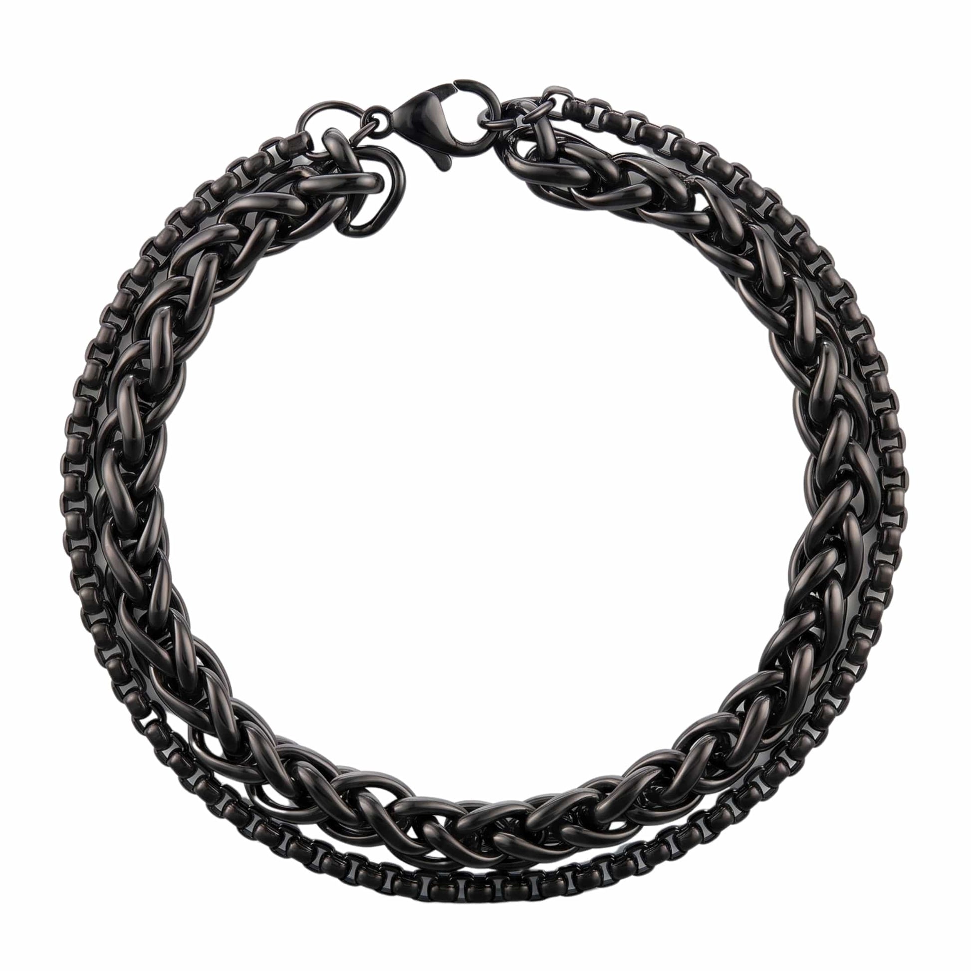 SHADOW FUSION - 8mm Titanium Steel Bracelet with Lobster Clasp for Men & Boy 8 inch — Steel Bracelets for Men | THE MEN THING