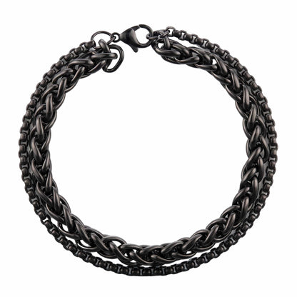 SHADOW FUSION - 8mm Titanium Steel Bracelet with Lobster Clasp for Men & Boy 8 inch — Steel Bracelets for Men | THE MEN THING