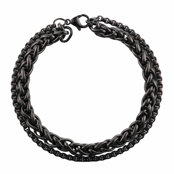 SHADOW FUSION - 8mm Titanium Steel Bracelet with Lobster Clasp for Men & Boy 8 inch
