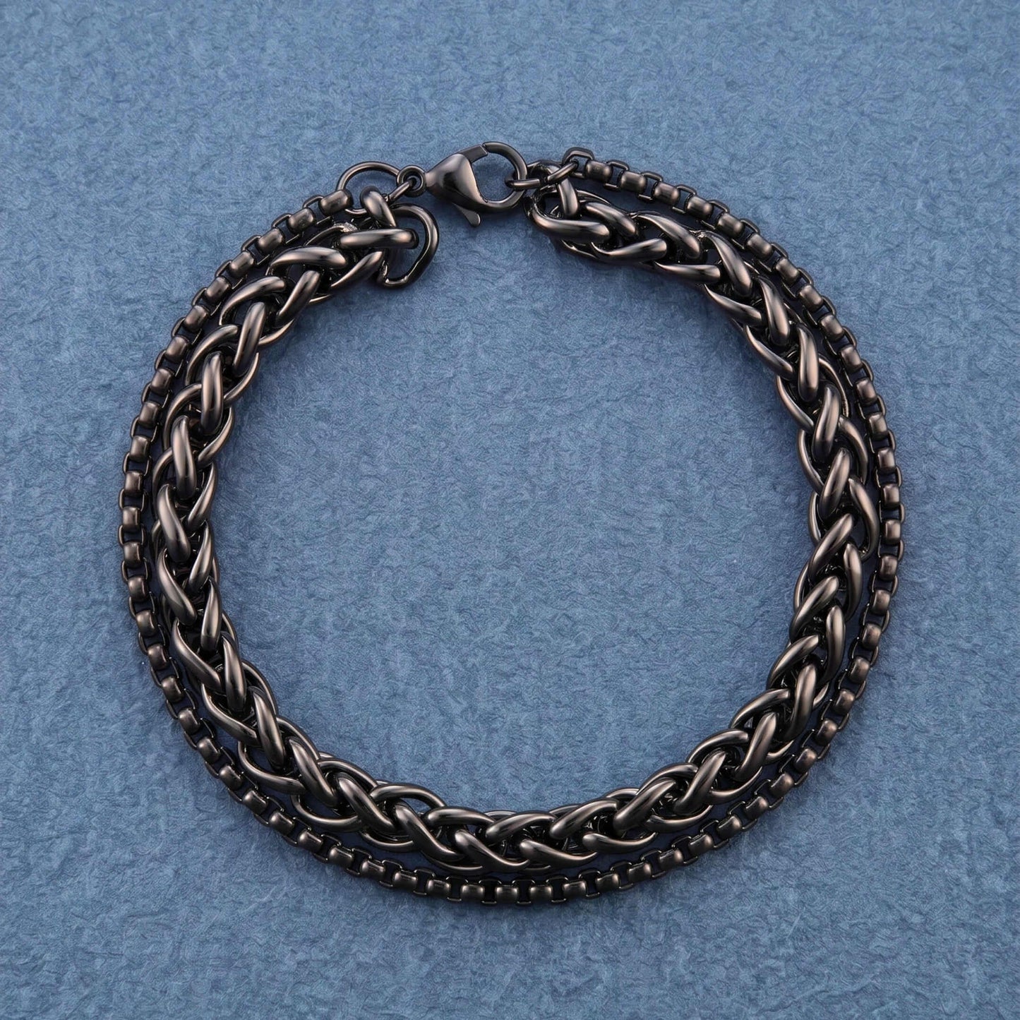 SHADOW FUSION - 8mm Titanium Steel Bracelet with Lobster Clasp for Men & Boy 8 inch — Steel Bracelets for Men | THE MEN THING