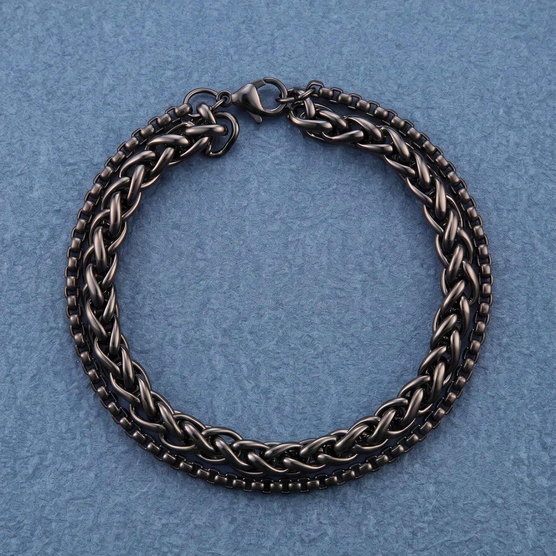 SHADOW FUSION - 8mm Titanium Steel Bracelet with Lobster Clasp for Men & Boy 8 inch — Steel Bracelets for Men | THE MEN THING