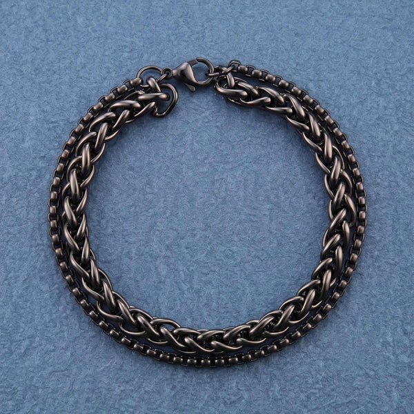 SHADOW FUSION - 8mm Titanium Steel Bracelet with Lobster Clasp for Men & Boy 8 inch