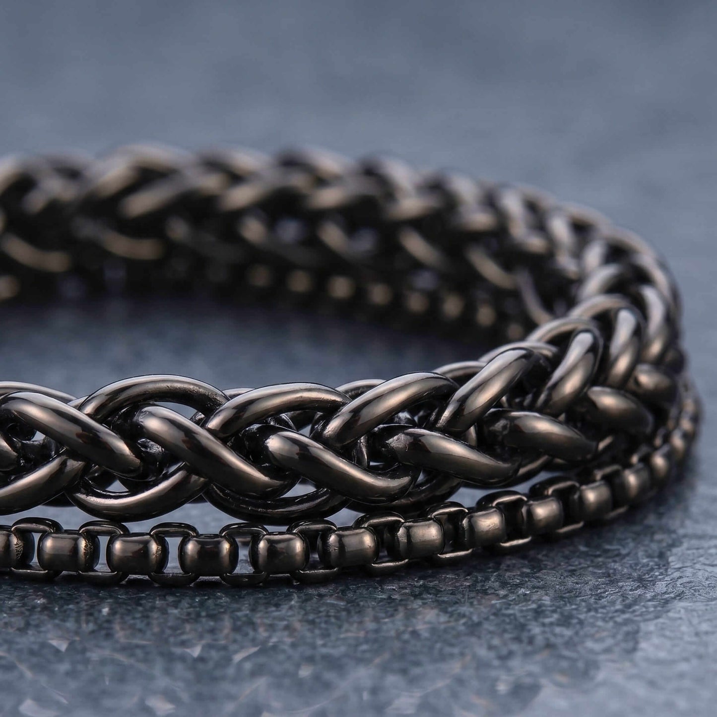SHADOW FUSION - 8mm Titanium Steel Bracelet with Lobster Clasp for Men & Boy 8 inch — Steel Bracelets for Men | THE MEN THING