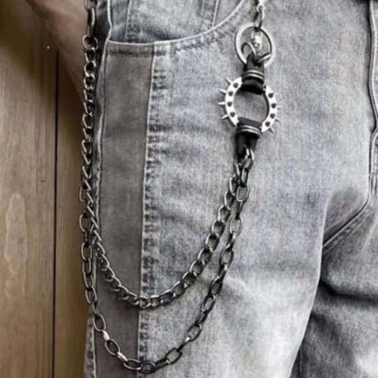 SHADOW LINK CHAIN BLACK - Alloy Wallet Biker Chain for Jeans with Lobster Clasps for Men & Boys - "22.5"inch - THE MEN THING
