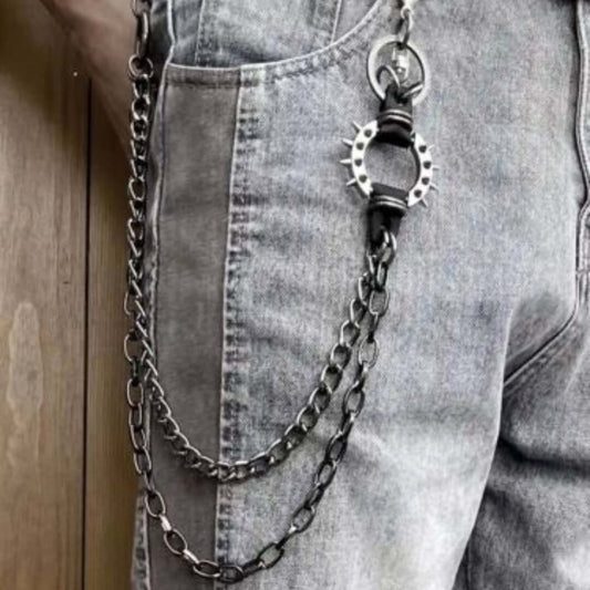 SHADOW LINK CHAIN BLACK - Alloy Wallet Biker Chain for Jeans with Lobster Clasps for Men & Boys - "22.5"inch - THE MEN THING