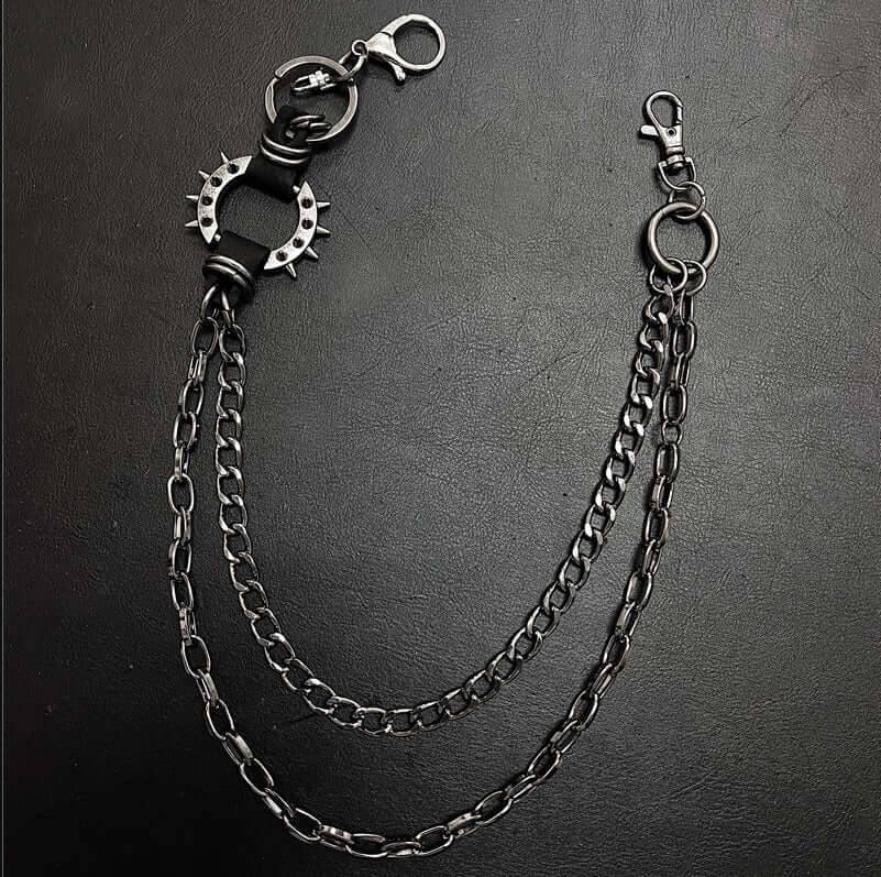 SHADOW LINK CHAIN BLACK - Alloy Wallet Biker Chain for Jeans with Lobster Clasps for Men & Boys - "22.5"inch - THE MEN THING