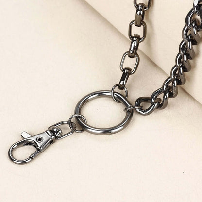 SHADOW LINK CHAIN BLACK - Alloy Wallet Biker Chain for Jeans with Lobster Clasps for Men & Boys - "22.5"inch - THE MEN THING