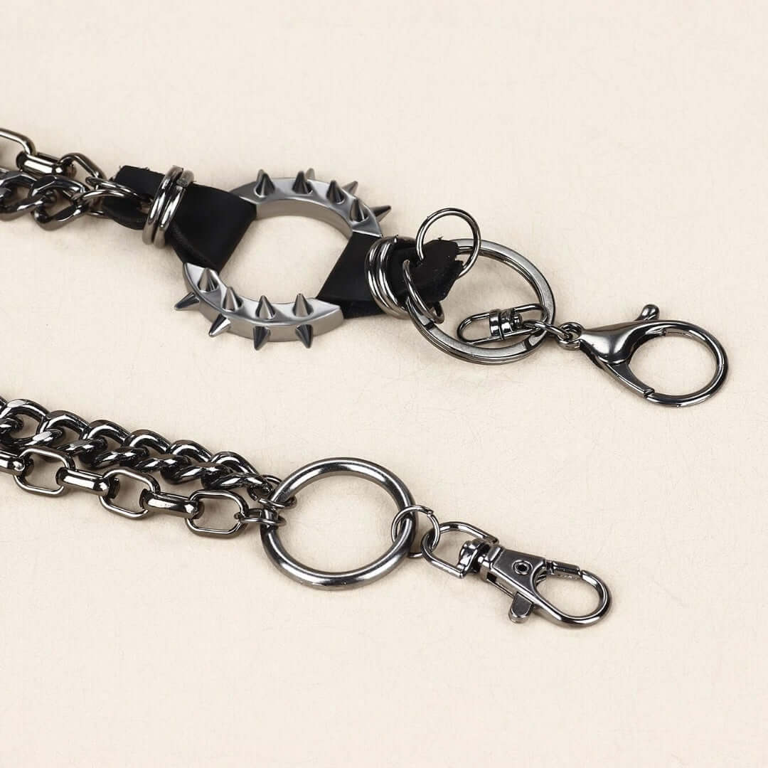 SHADOW LINK CHAIN BLACK - Alloy Wallet Biker Chain for Jeans with Lobster Clasps for Men & Boys - "22.5"inch - THE MEN THING