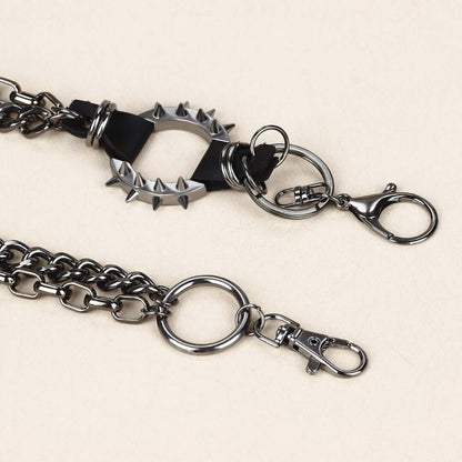 SHADOW LINK CHAIN BLACK - Alloy Wallet Biker Chain for Jeans with Lobster Clasps for Men & Boys - "22.5"inch - THE MEN THING