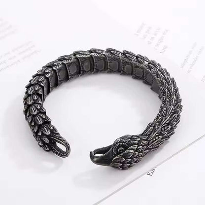 SHADOW SCALE EAGLE-HEAD - 14mm Pure Titanium Steel Bracelet for Men & Boy (8inch) - THE MEN THING