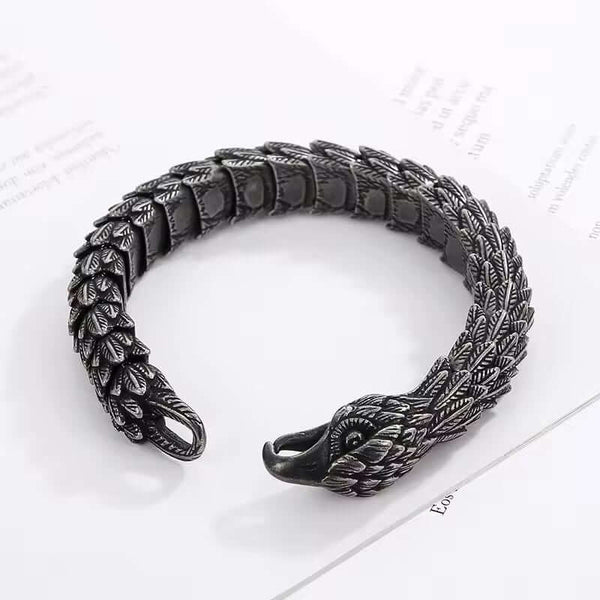 SHADOW SCALE EAGLE-HEAD - 14mm Pure Titanium Steel Bracelet for Men & Boy (8inch)
