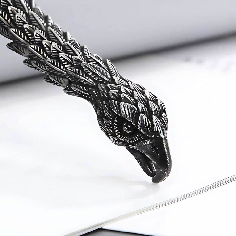 SHADOW SCALE EAGLE-HEAD - 14mm Pure Titanium Steel Bracelet for Men & Boy (8inch) - THE MEN THING
