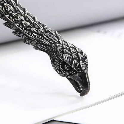 SHADOW SCALE EAGLE-HEAD - 14mm Pure Titanium Steel Bracelet for Men & Boy (8inch) - THE MEN THING