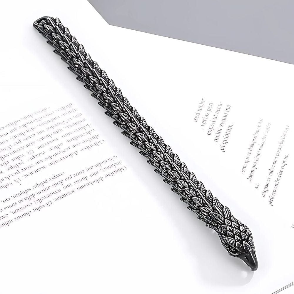 SHADOW SCALE EAGLE-HEAD - 14mm Pure Titanium Steel Bracelet for Men & Boy (8inch) - THE MEN THING
