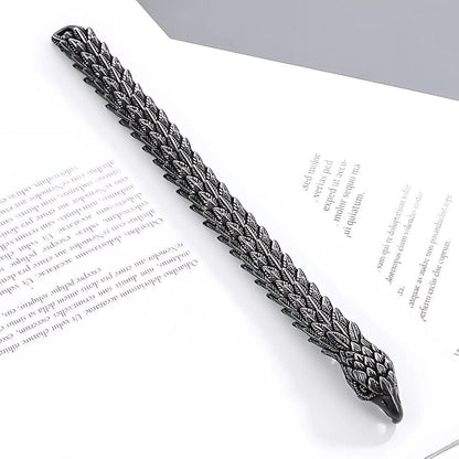 SHADOW SCALE EAGLE-HEAD - 14mm Pure Titanium Steel Bracelet for Men & Boy (8inch) - THE MEN THING