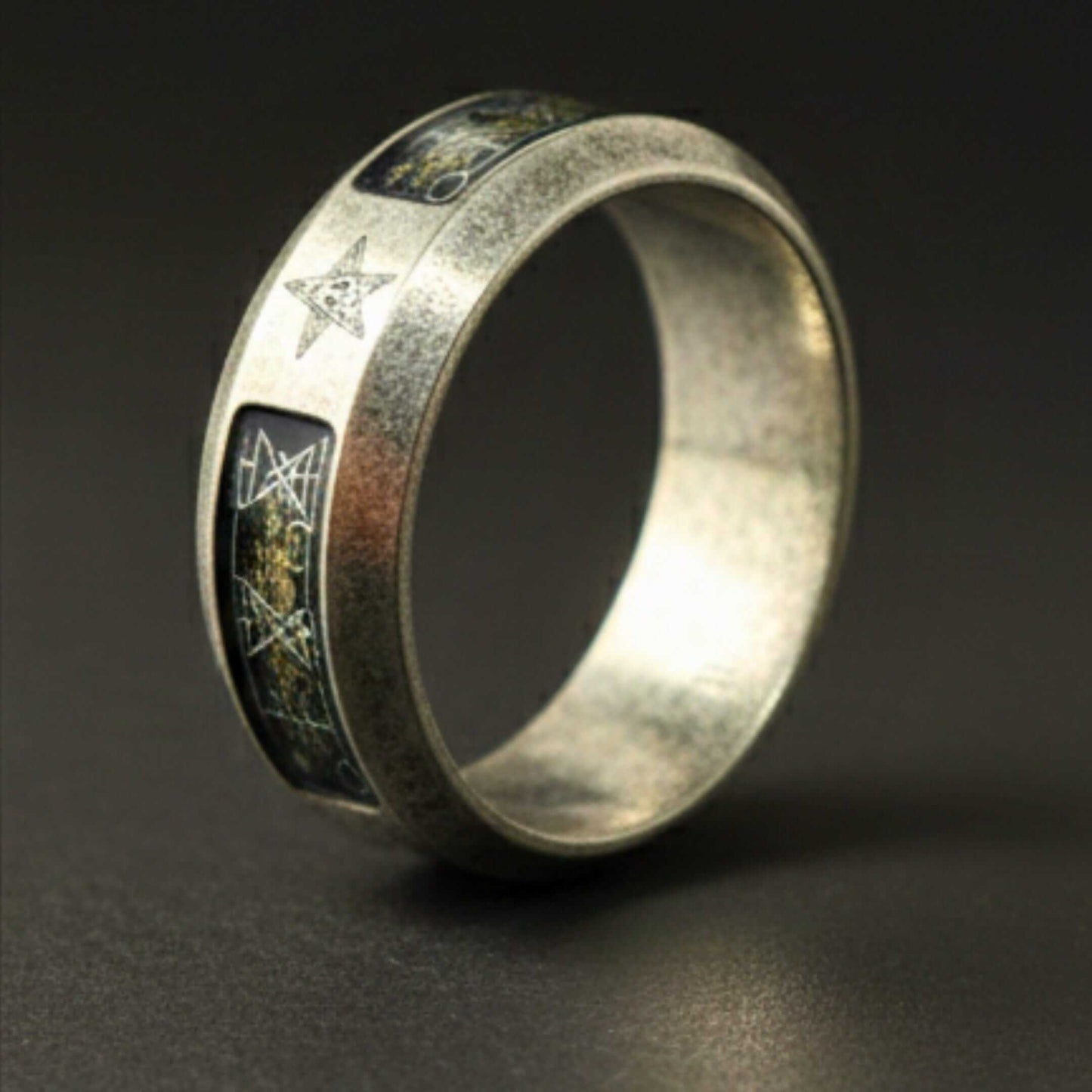SHADOW SIGMA - STEEL - Pure Stainless Steel Men’s Steel - Plated Ring (Size : 26) — Rings for Men | THE MEN THING