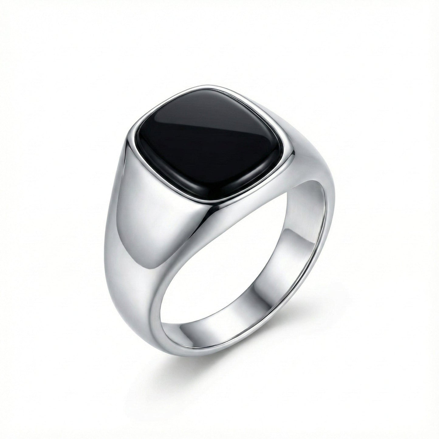 SHADOW SIGNET - Pure Stainless Steel Men’s Steel Plated Ring (Size : 17-21 ) - THE MEN THING