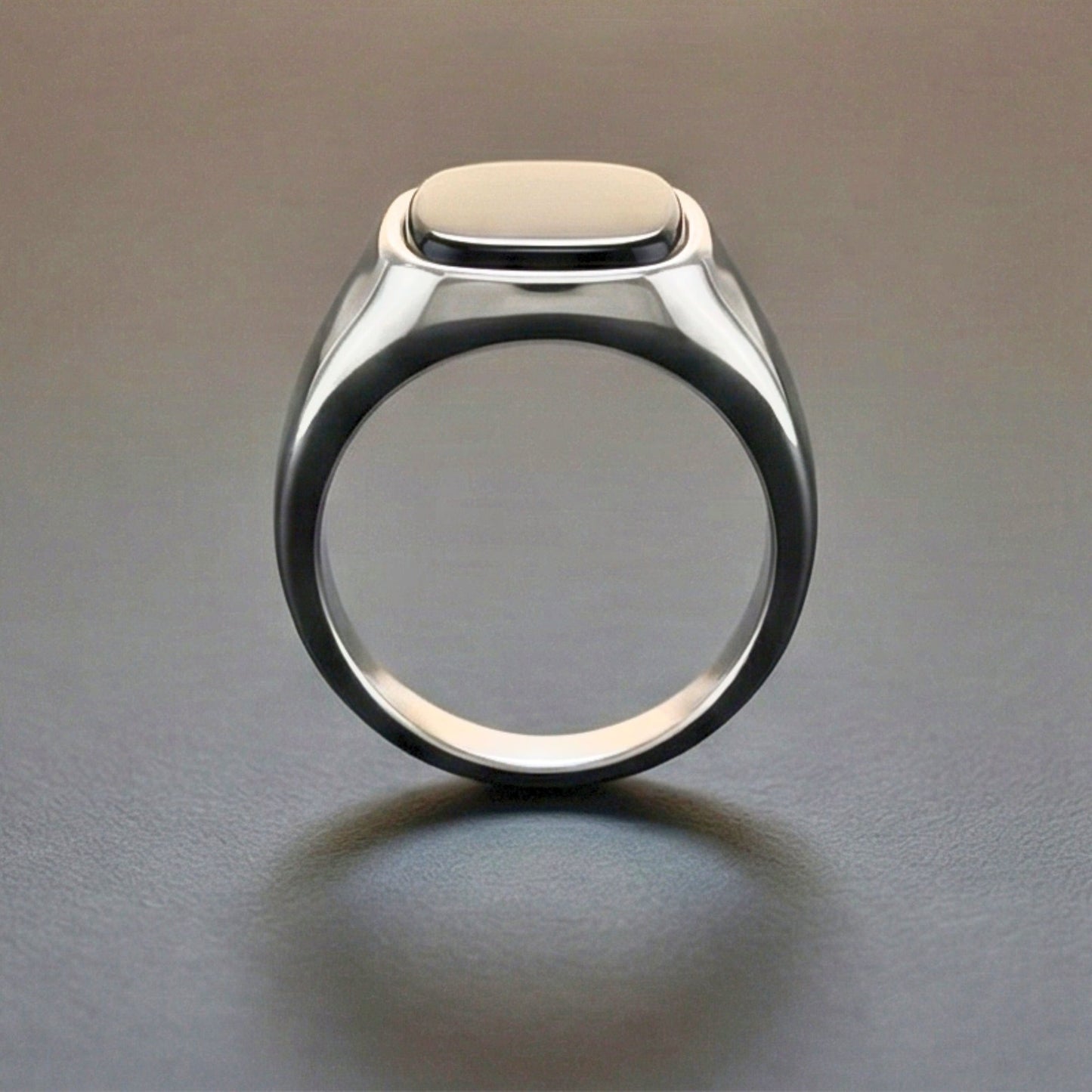 SHADOW SIGNET - Pure Stainless Steel Men’s Steel Plated Ring (Size : 17-21 ) - THE MEN THING