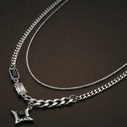 SHADOW STAR - 16mm Titanium Steel Pendant with 17 to 19inch Chain for Men & Boys with adjustable cable chain — SS Pendant/ Necklace for Men | THE MEN THING