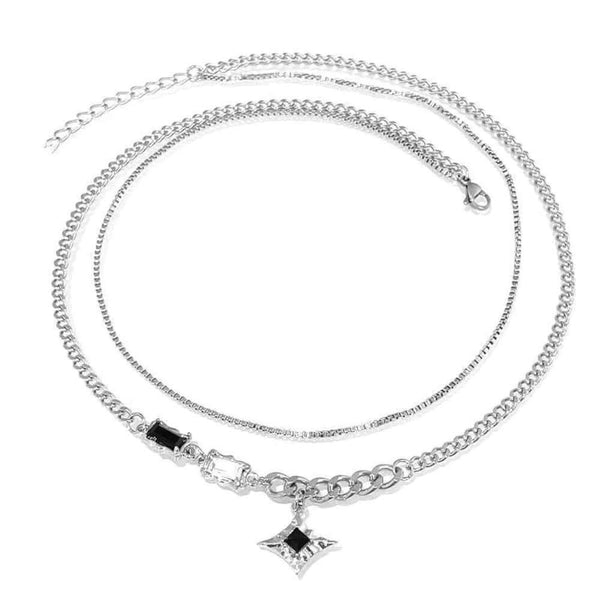 SHADOW STAR - 16mm Titanium Steel Pendant with 17 to 19inch Chain for Men & Boys with adjustable cable chain