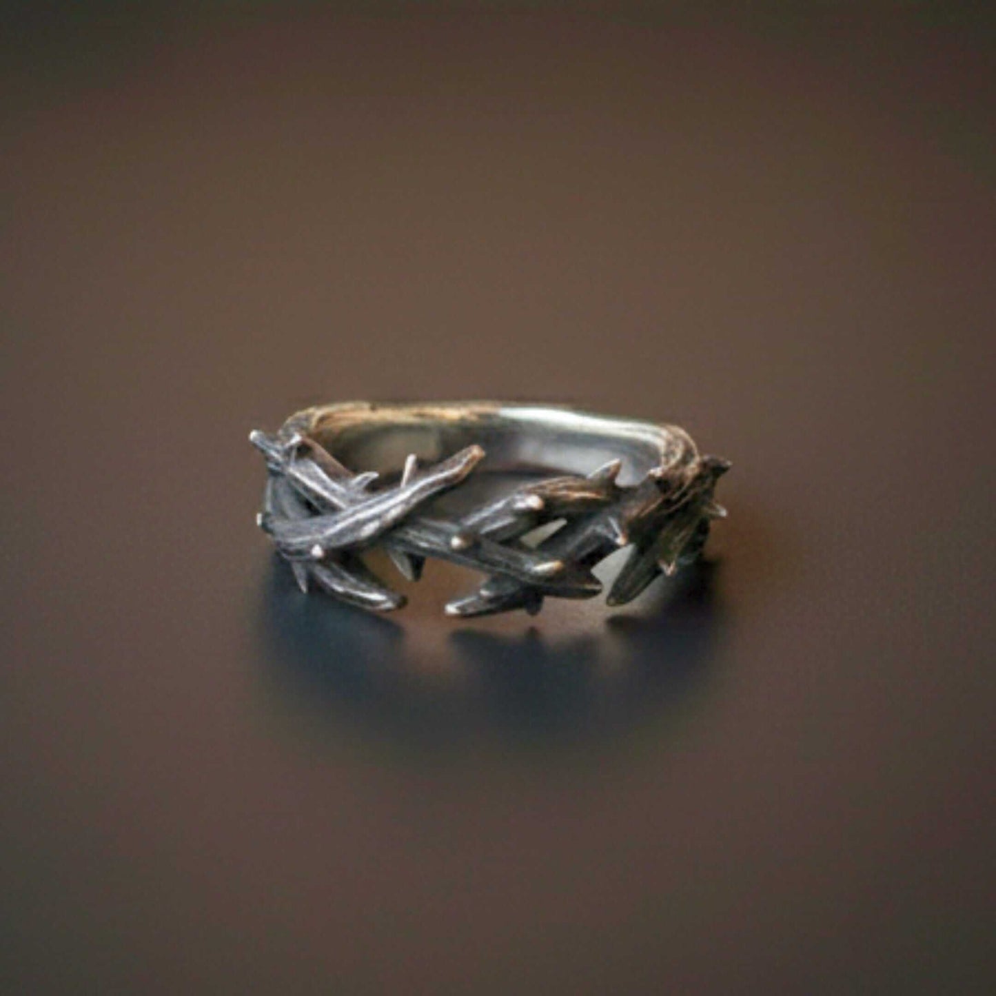 SHADOW THORN CROWN - Pure Stainless Steel Men’s Steel - Plated Ring (Size : 23) - THE MEN THING
