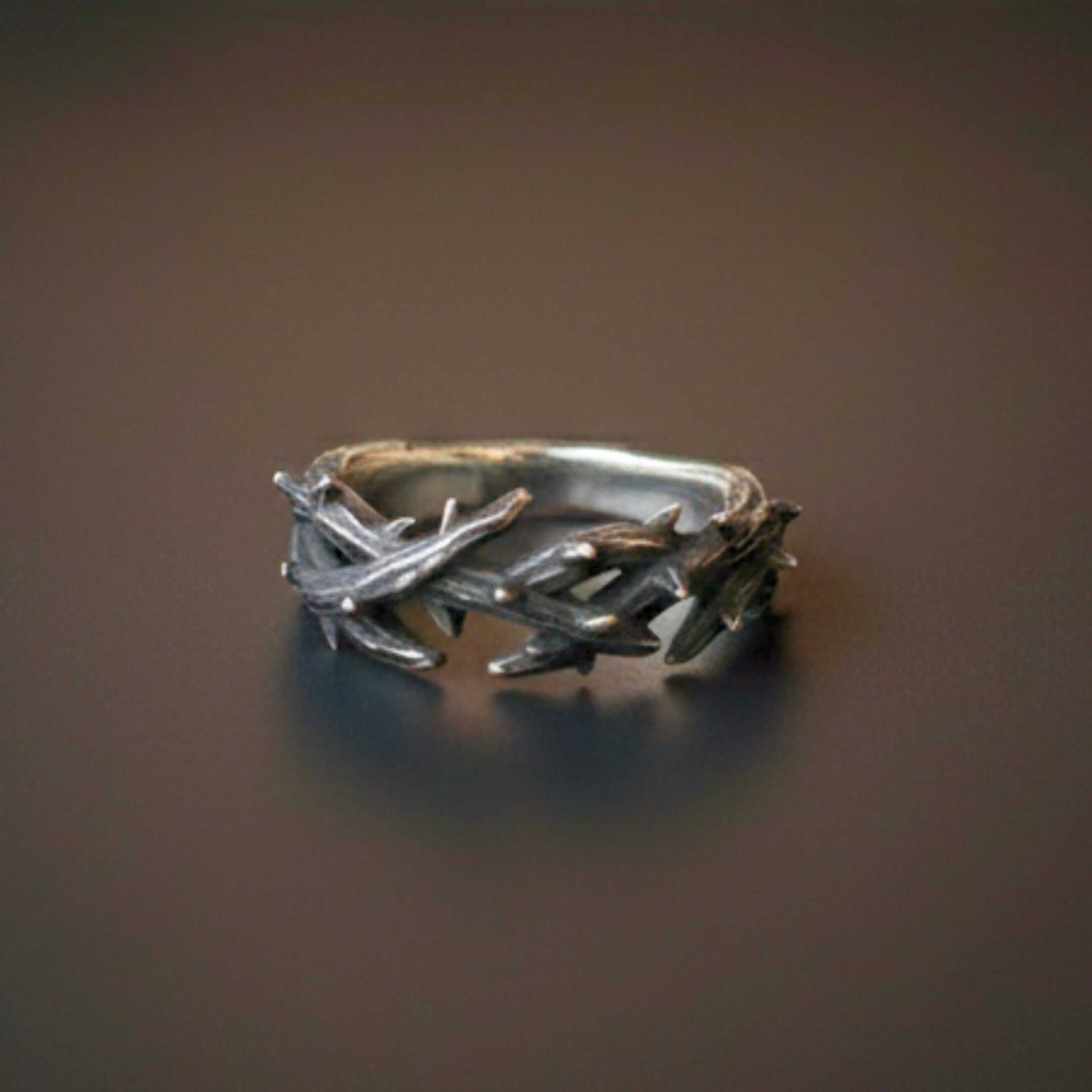 SHADOW THORN CROWN - Pure Stainless Steel Men’s Steel - Plated Ring (Size : 23) - THE MEN THING