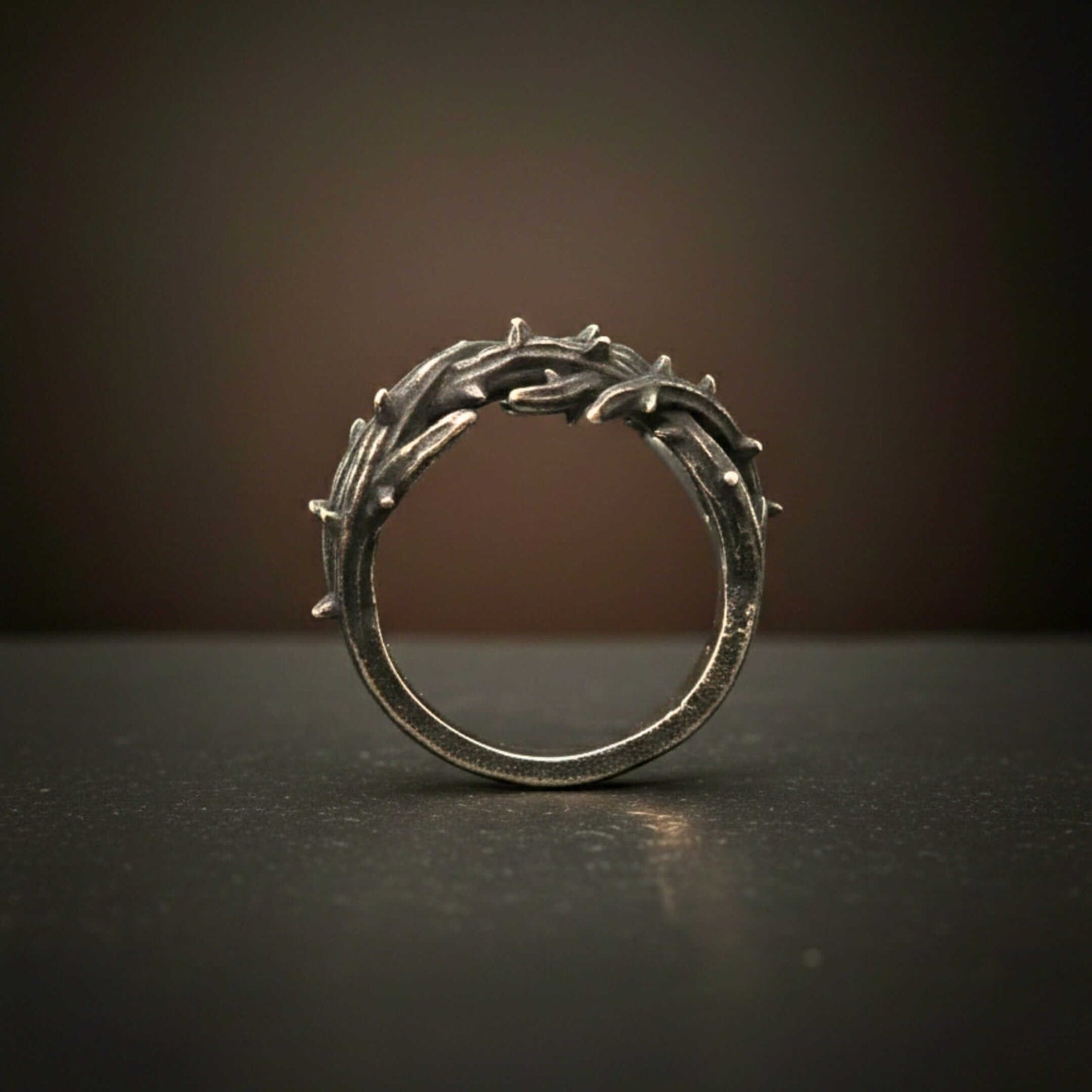 SHADOW THORN CROWN - Pure Stainless Steel Men’s Steel - Plated Ring (Size : 23) - THE MEN THING
