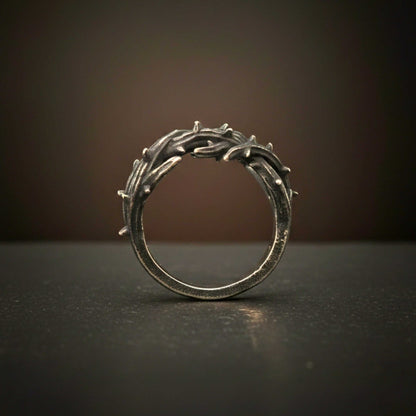 SHADOW THORN CROWN - Pure Stainless Steel Men’s Steel - Plated Ring (Size : 23) - THE MEN THING