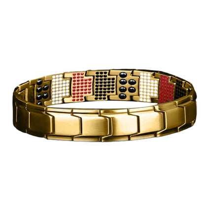 SHARP ITALIAN ELE STYLE - Gold Tone - Pure Titanium Steel Bracelet for Men & Boys - THE MEN THING