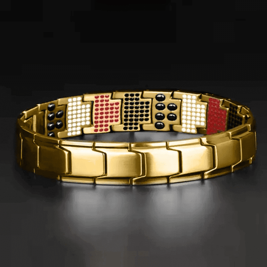 SHARP ITALIAN ELE STYLE - Gold Tone - Pure Titanium Steel Bracelet for Men & Boys - THE MEN THING