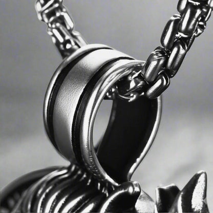 SHIVA THE PROTECTOR - Pure Vintage Pure Steel Pendant with 24inch Round Box Chain for Men & Boys — SS Pendant/ Necklace for Men | THE MEN THING