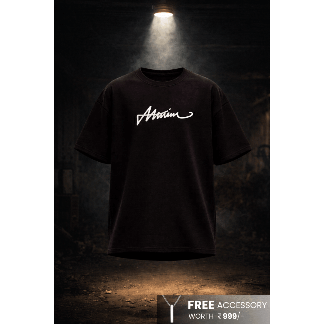 SIGNATURE WAVE Oversized T-Shirt – Black - THE MEN THING