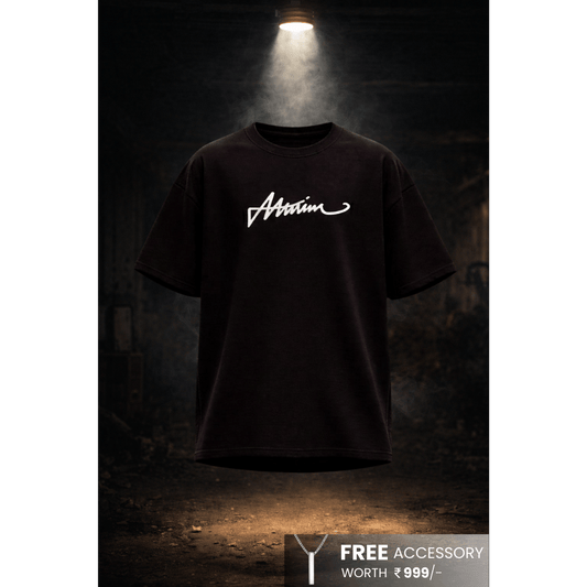 SIGNATURE WAVE Oversized T-Shirt – Black - THE MEN THING