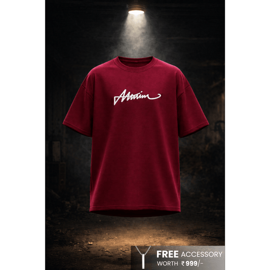 SIGNATURE WAVE Oversized T-Shirt – Red - THE MEN THING
