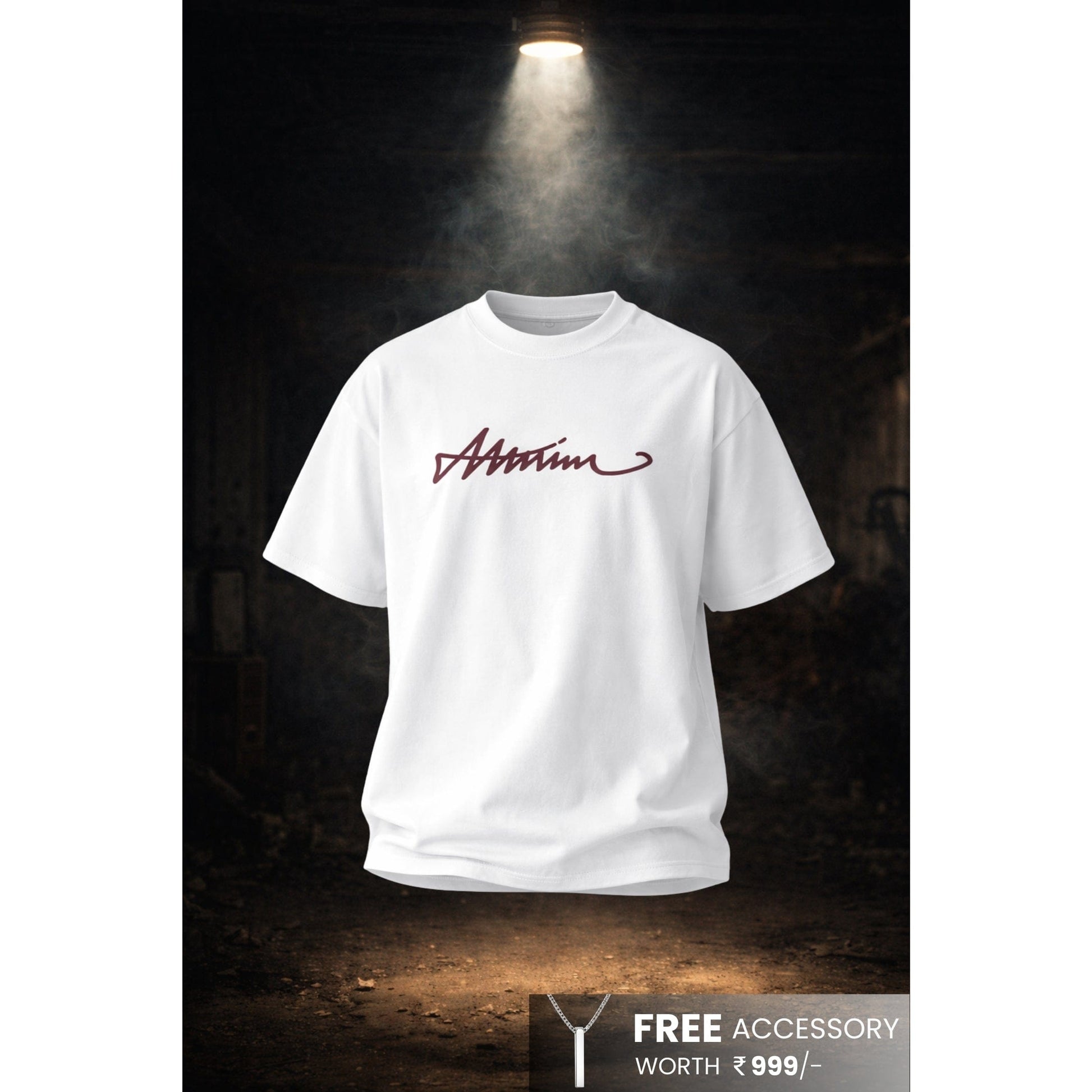 SIGNATURE WAVE Oversized T-Shirt – White - THE MEN THING